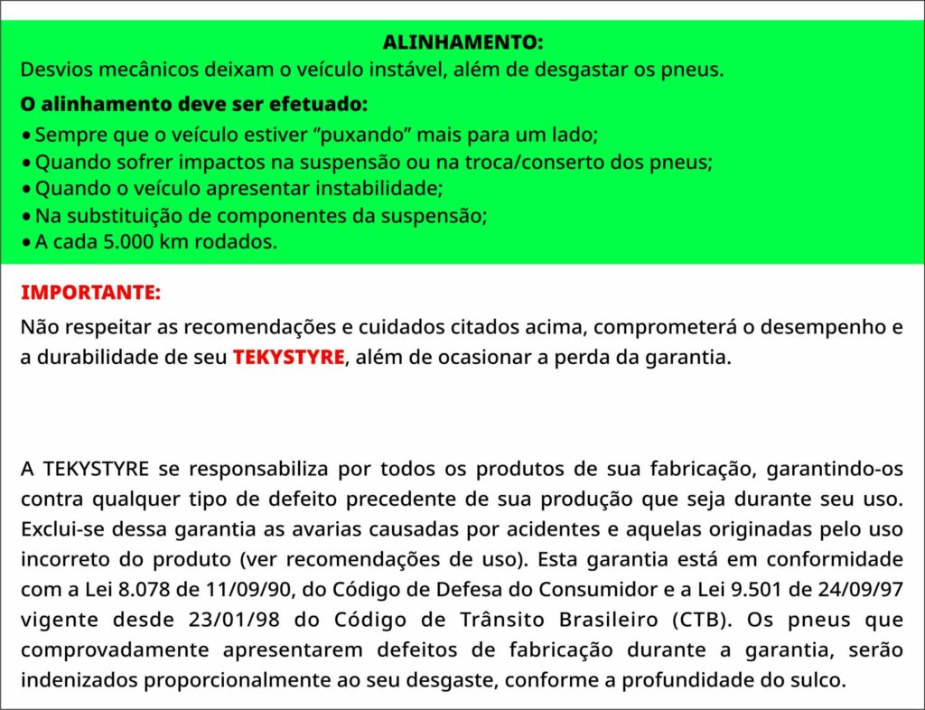 Certificado Garantia Tekys Tyres Página 2